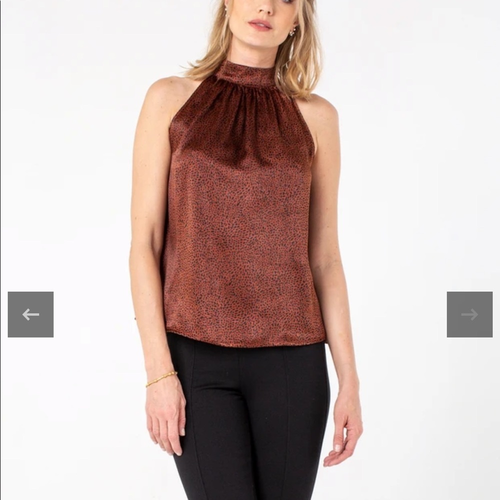 Leopard Print High Neck Blouse - NWT